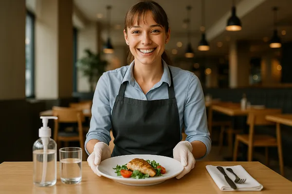 Blog Banner für Infektionsschutzbelehrung für Gastronomie-Personal: Ablauf, Tipps und häufige Fehler